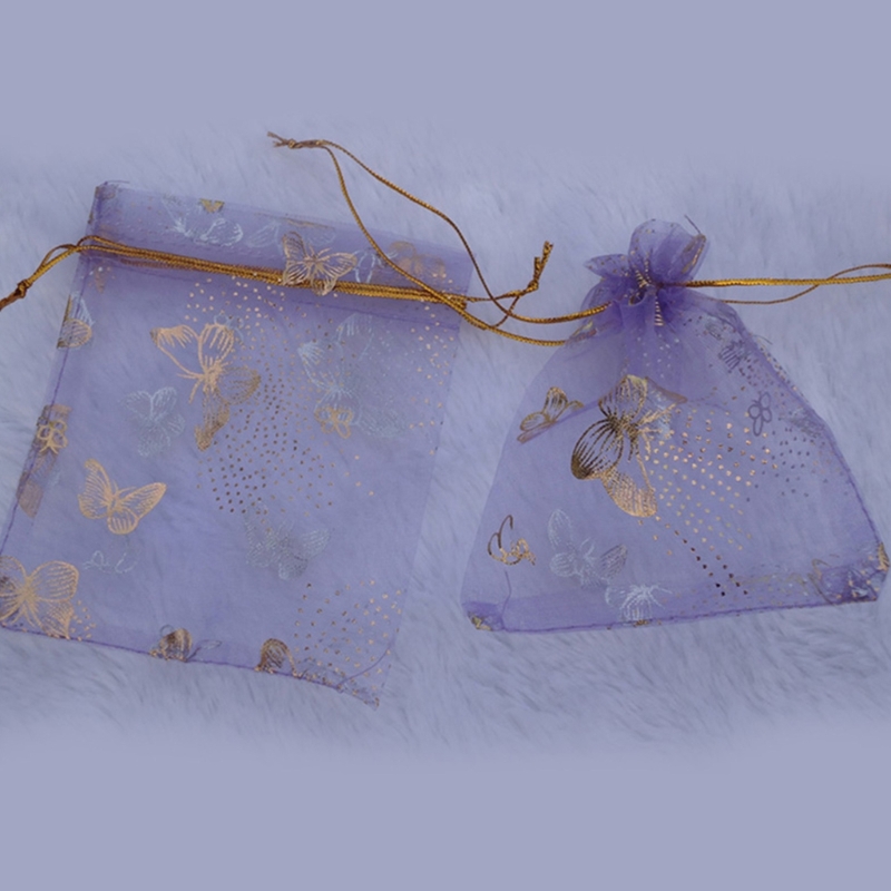 25Pcs Gift Bags Jewellery Organza Drawstring Pouches Wedding Party Candy 10X12cm smile