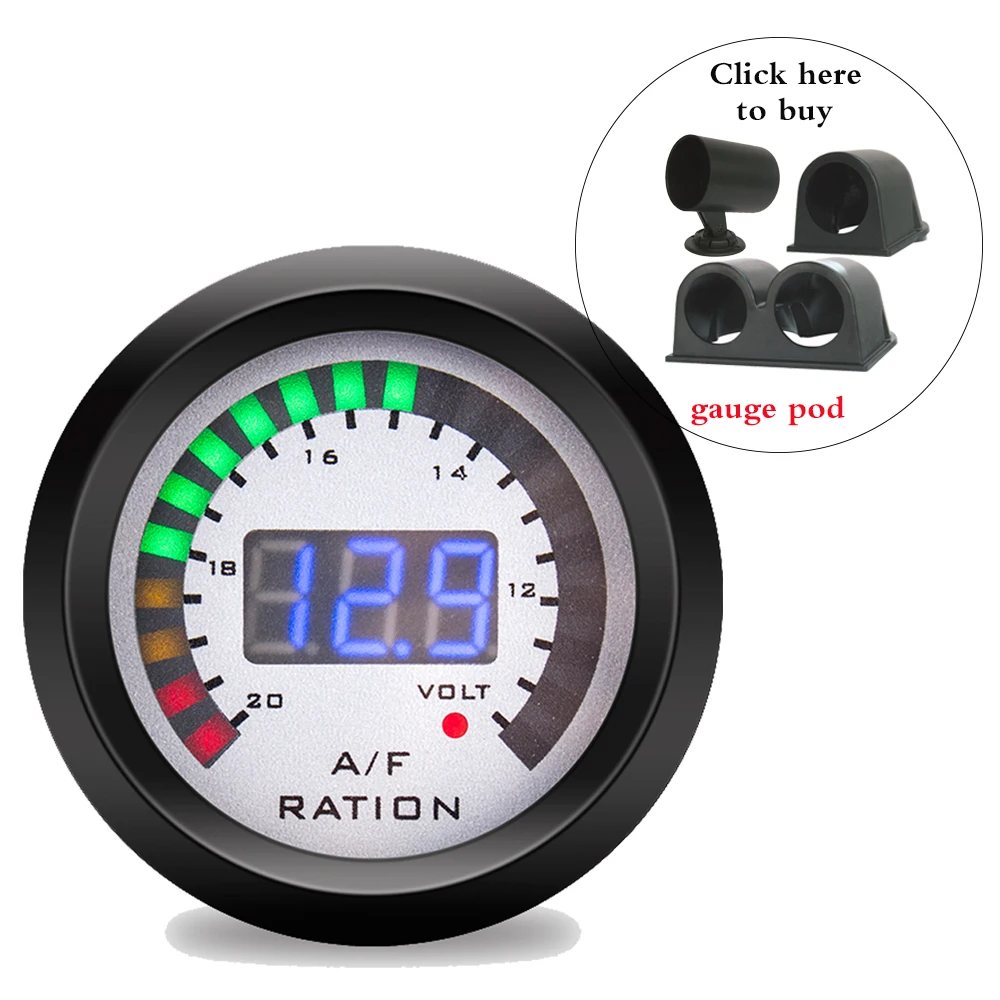 52MM Car Digital Gauge LCD Display Oil Pressure Voltmeter Water Temp Meter With Sensor Air Fuel Ratio Tachometer Boost Meter