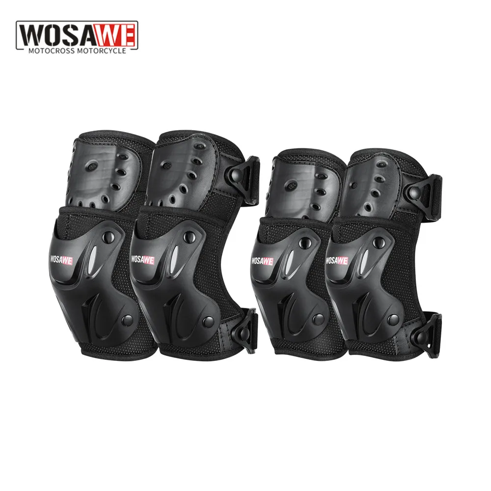 New Motorcycle 2023 WOSAWE Knee Pads Set Knee Protector Moto MX MTB Motocross Protective Gear Knee Guards Kneepad Protection smile