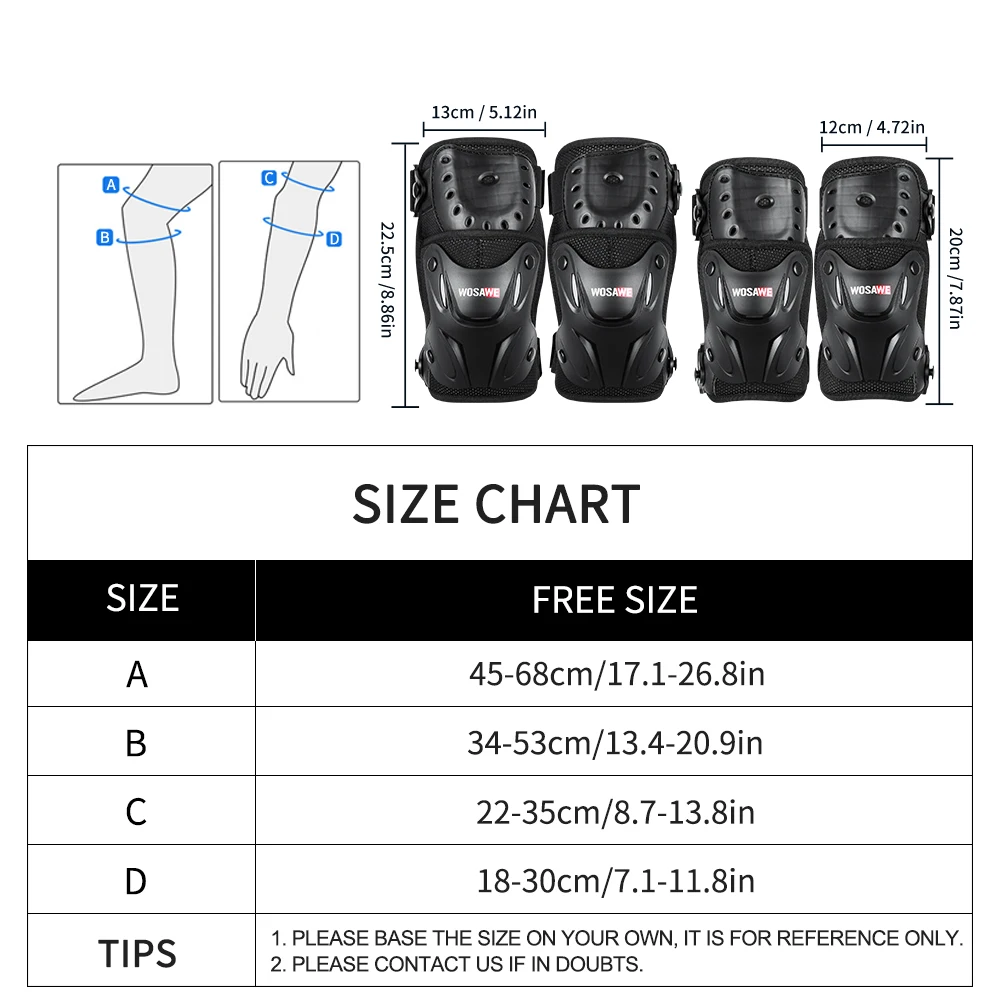 New Motorcycle 2023 WOSAWE Knee Pads Set Knee Protector Moto MX MTB Motocross Protective Gear Knee Guards Kneepad Protection smile