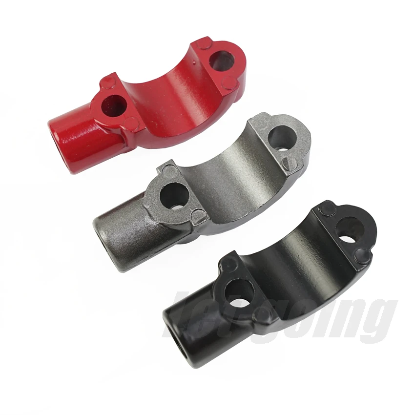 22mm Mirror 7/8" Lever Holder for Motorcycle Bike Brake Pump Fixing Seat M8 M10 Mirror Base Support Universal Red Black Grey smile 7/8"