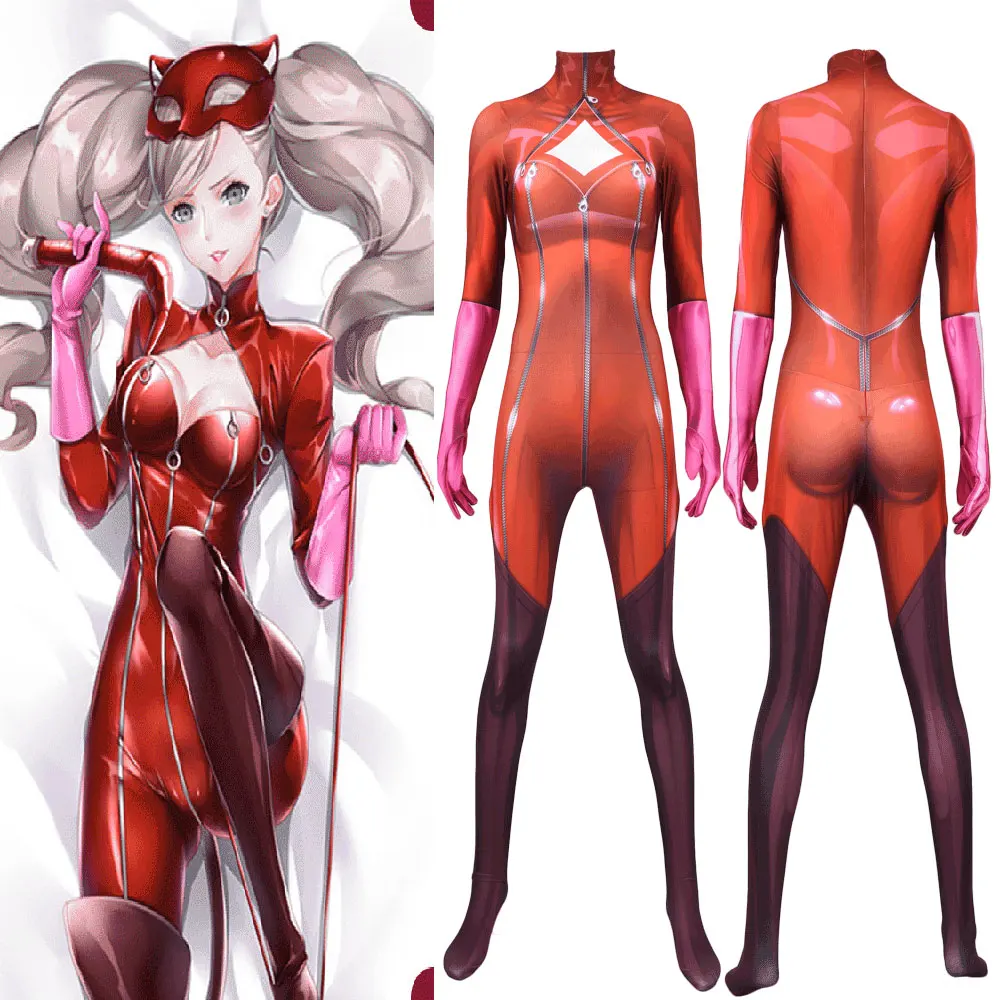 Ann 5 Anime Persona Takamaki Cosplay Costume Women Female Girls Suit Superhero Zentai Bodysuit Adults/Kids smile