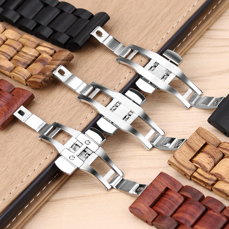 Sandalwood Wrist Band for Samsung Watch 3/4 for Huawei GT3 GT2 Wooden Strap Sport Quick Release Bracelet Men Watch Accessories