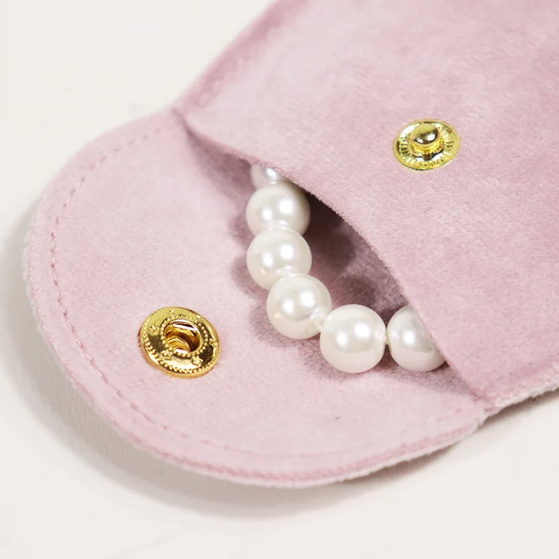 Bag Packaging 1Pc Jewelry Snap Fastener Superior Soft Veet Gift Bracelet Bag Necklace Earrings Ring Storage Pouch ddmysmile Accessories Smile