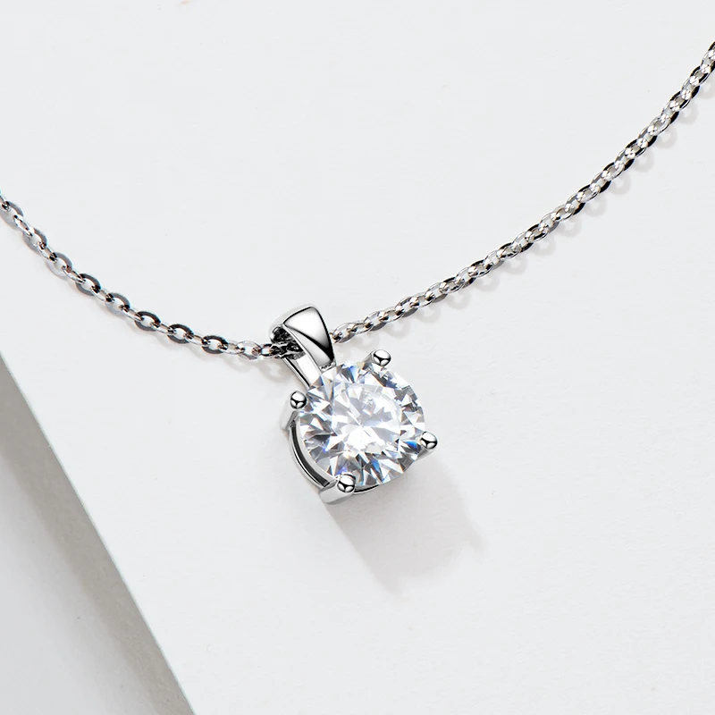 Color 6.5Mm 3.0Cttw D Moissanite Jewelry Set Gold Plated Sier Stud Earrings Pendant Necklace ddmysmile For Women Gift Birthday Smile