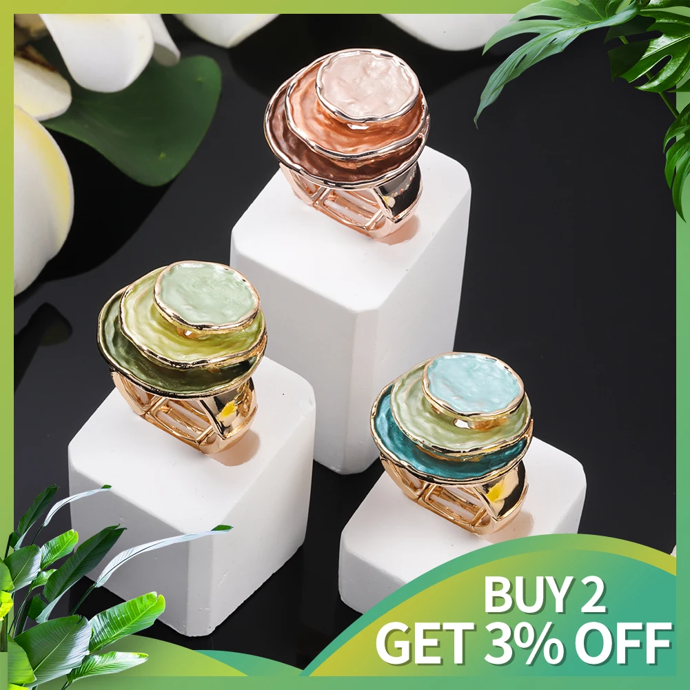 Orange Rings New In Layered Circular Girl Jewelry Women Christmas Vintage Adjustable Aesthetic Trends 2023 Ring For ddmysmile Women Smile