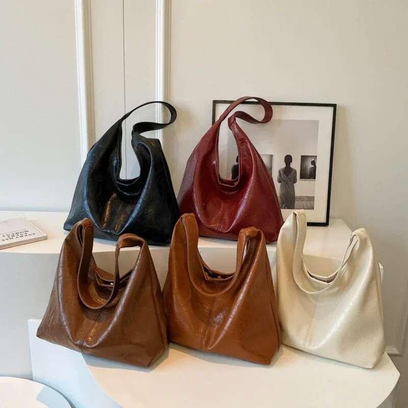 Soft PU Leather Shoulder for Women Wedding Totes All-match Commuter Underarm Bag Bolso Mujer Fashion Large Capacity Handbag