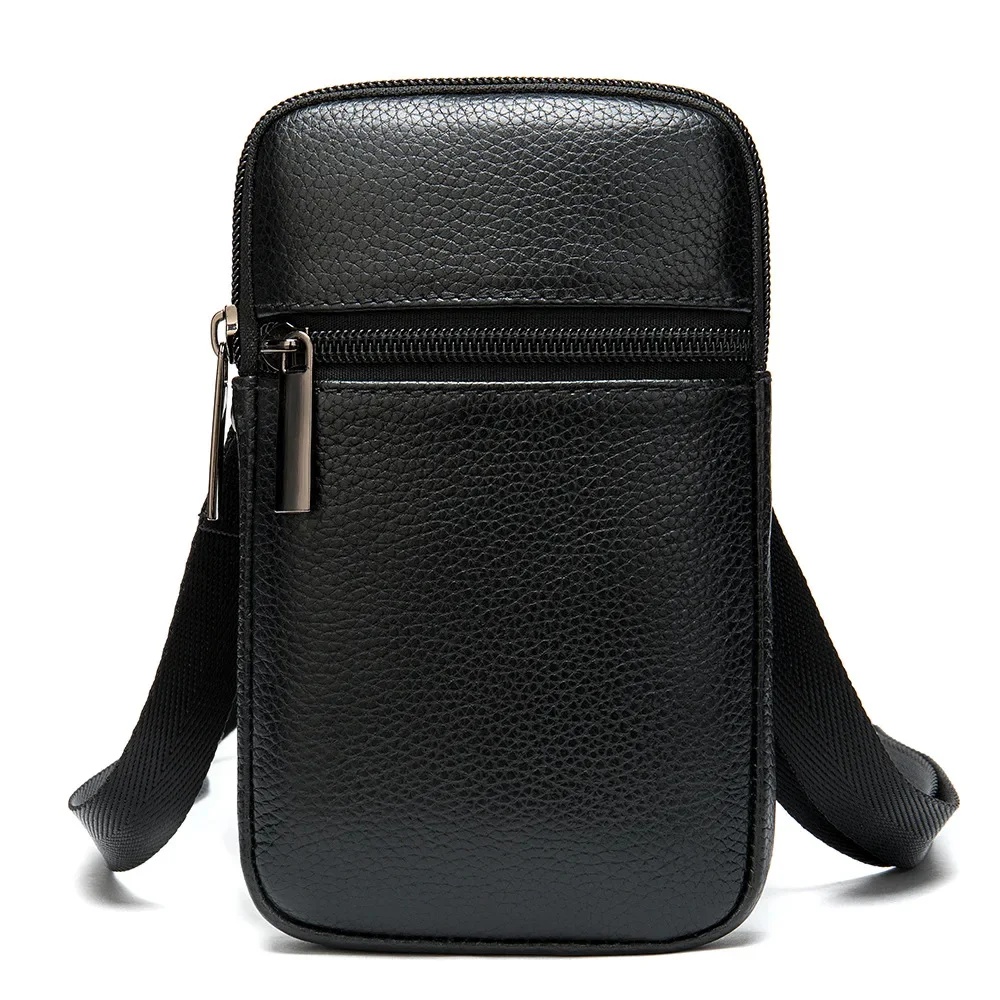Random Genuine leather mens bag small phone men's Crossbody shoulder male waist luxury messenger s for But
