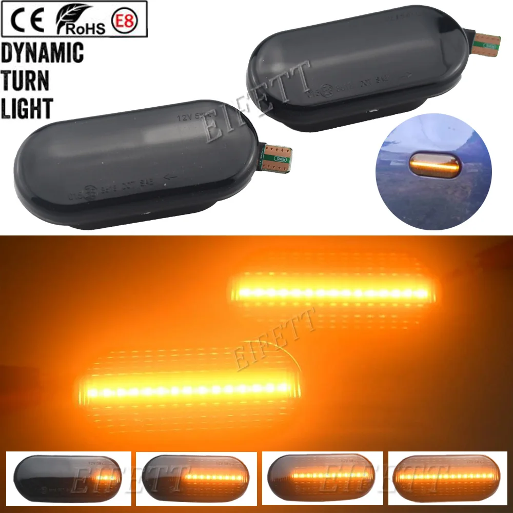 2pcs LED Car Dynamic Fender Side Marker Turn Signal Light For VW Volkswagen Bora Golf 3 4 Passat B5 Polo 6N 6N2 9N Sharan Galaxy