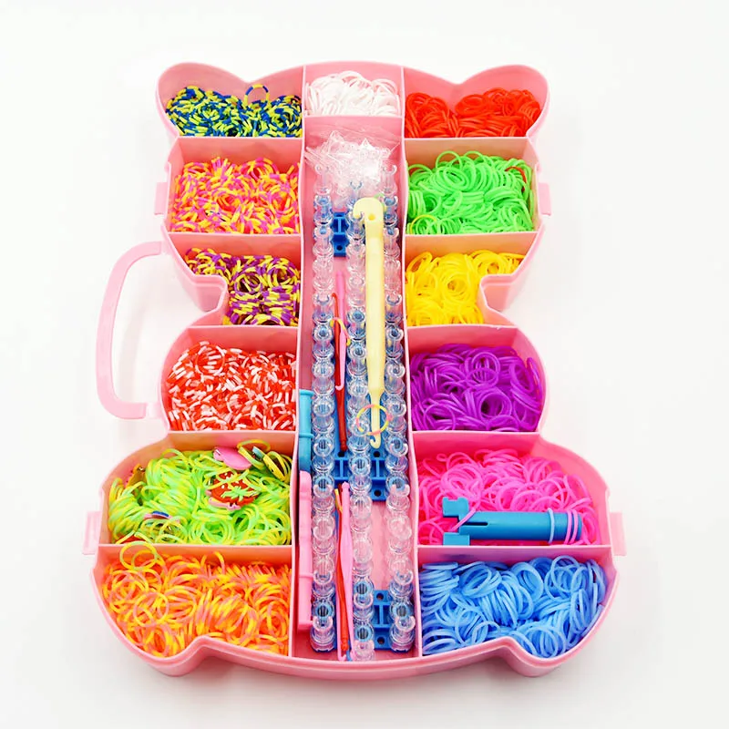 DIY Hand Made Rubber Bands Twist Loom Set Rubber Bands Kits Friendship Bracelet Maker Making Kit for Kids In Stock