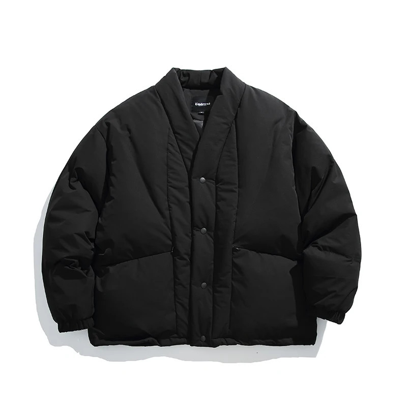 Winter Mens Street Clothing Loose Casual Mat Cotton Kimono Open cardigan Parkes Jacket Cityboy Thick Coat 241108