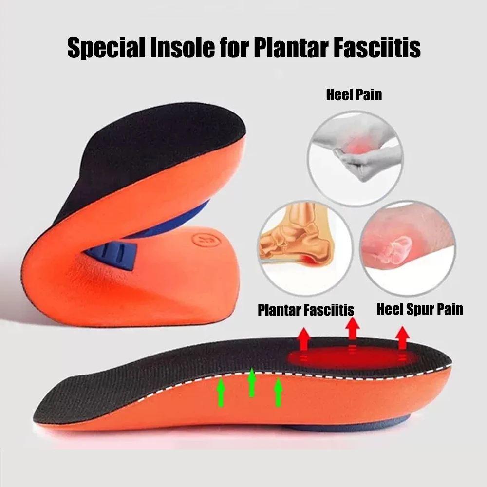 Sport Orthopedic Insoles for Plantar Fasciitis Orthotics Flat Feet Arch Support Insoles Heel Spur Treatment Pain Relief Shoe Pad smile