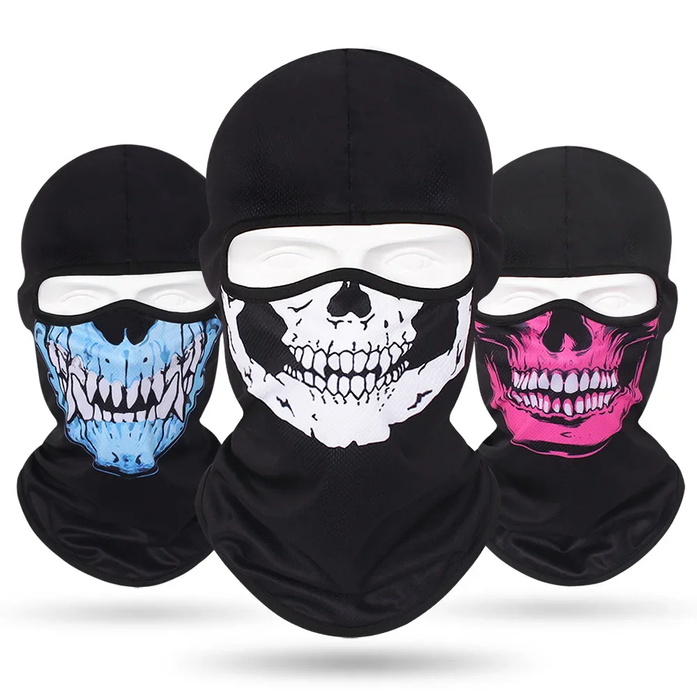 Balaclava Skull Men Bandana Women Ski Mask Windproof Sports Scarf Riding Full Face Cover Fishing Hiking Neck Gaiter Face Shield smile