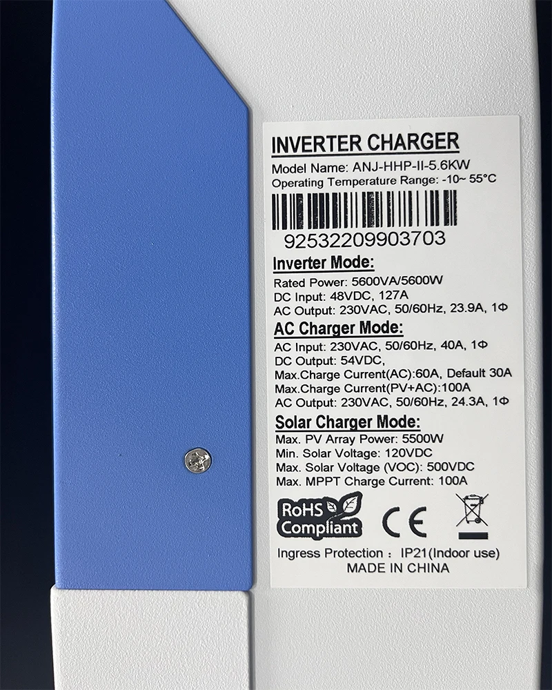 Hybrid Solar Inverter 11.2KW 5.6KW Pure Sine Wave 48V 220V Off Grid Tie Inverter Parallel 100A MPPT Solar Charger PV 500V