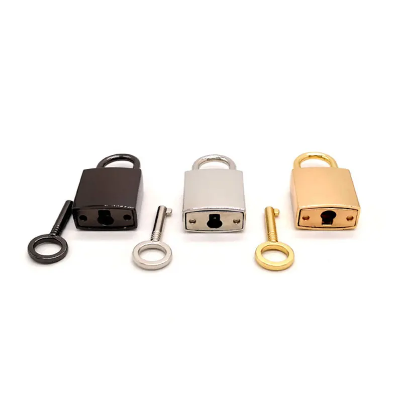 Creative Small Square Lock With Keys Real Lock For Luggage Handbag Jewelry Box Case Glossy Padlock Home Hardware