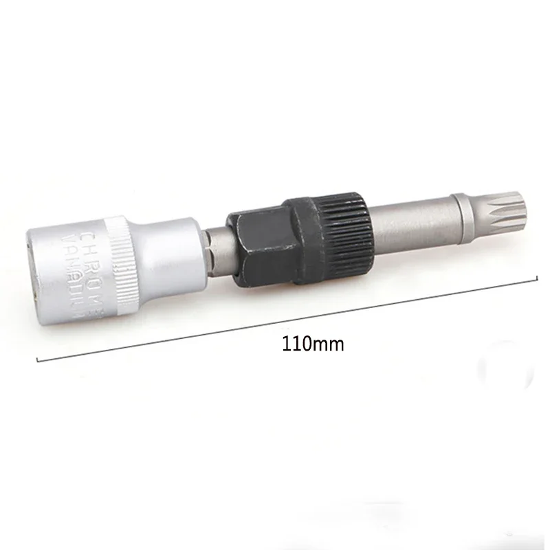 M10 Alternator Pulley Socket Drill 2025 Bit with 33 Teeth Tool Alternator Pulley Center new Bolt Remover Socket Wrench Repair Tool