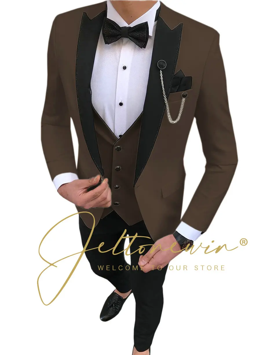 One Blazers Buttons Suits Tuxedos Notch Lapel Groom Groomsmen Men Jacket Pants Costume Homme Mariage 2022 Suits For Men Blazer smile
