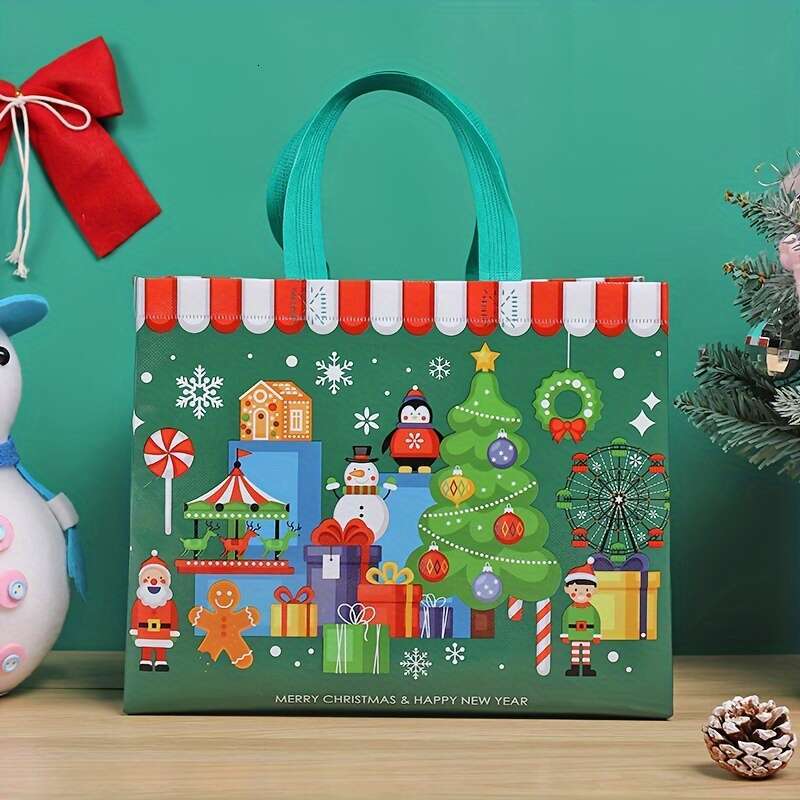Christmas 8pcs/16pcs/20pcs,Festive Christmas Tree Santa Themed, for Holiday Gifts, Party Favors Shopping, 12.6*9.84*6.69inch,