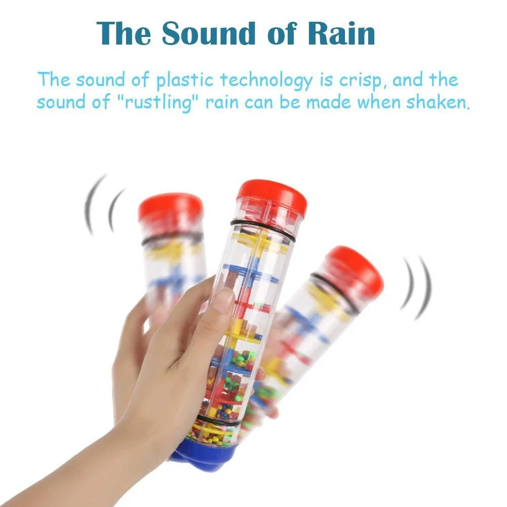 Montessori Baby Rain Stick Maker Hourglass Music Hand Shaking Rattle Baby Sensory Educational Toys Musical Instrument Fun Gifts