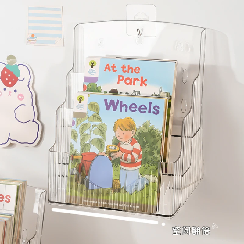 Desk Organizing Children's Picture Storage Bookshelves Small Magazine Shelves Acrylic Transparent Boxes Organizer