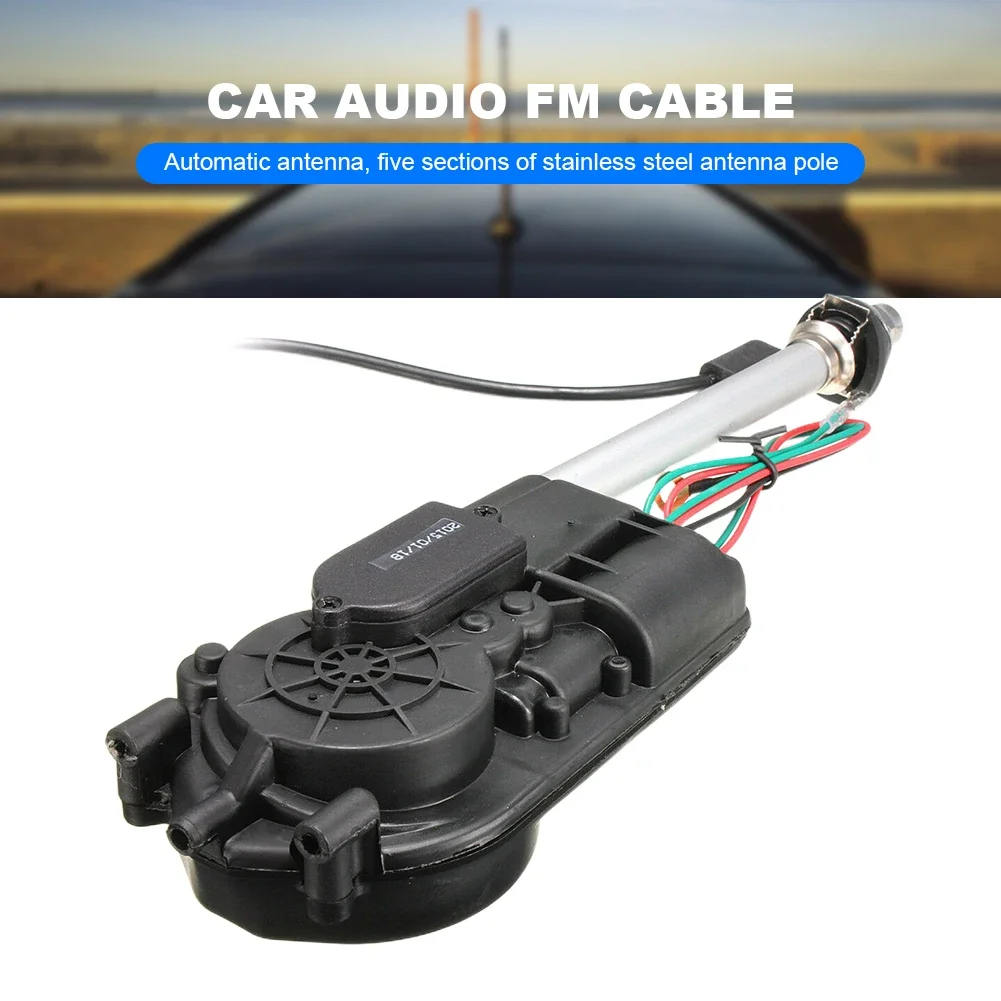 12V AM FM Adapter Car Audio Electric Antenna Automatic Wire Telescopic Exterior Vehicle Accessories For Car Radio Audio Accessor