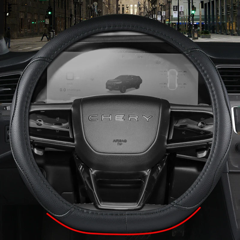 D Type new Car 2025 Steering Wheel Cover Wrap for Chery Tiggo 9 Tiggo9 2023 2024 37-38CM Steering-Wheel