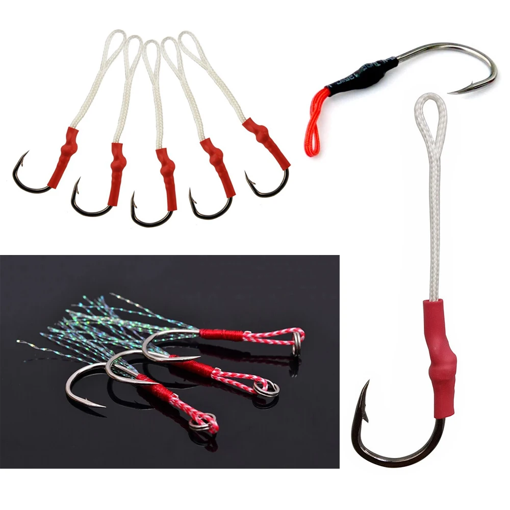 5 Meter PE ICERIO Braided Fishing Line for Assist Jig Hook Saltwater Fishing Jigging Hook DIY Trolling Lure Tied Line smile