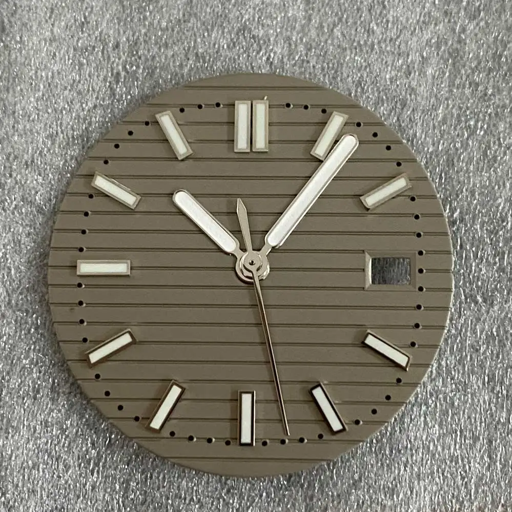 30.5mm Watch Dial+Watch Hands Watch Accessory Set Green Luminous Strip Nail Men's Watch Replacement Parts for NH35/NH36 Movement