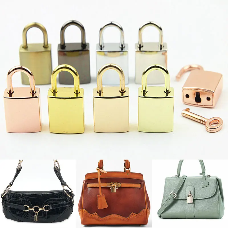 Creative Small Square Lock With Keys Real Lock For Luggage Handbag Jewelry Box Case Glossy Padlock Home Hardware