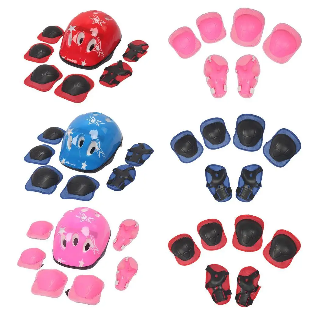 new 6/7Pcs Elbow Wrist 2025 Knee Pads Sport Protective Gear Guard for Kids Skating Outdoor Sports Protective Gear Set