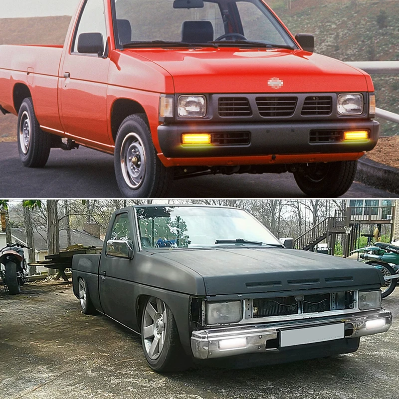 Dual-color LED Front Sequential Turn Signal Lights DRL For 1988-1997 Nissan D21 Hardbody pickup, For 1988-1995 Nissan Pathfinder