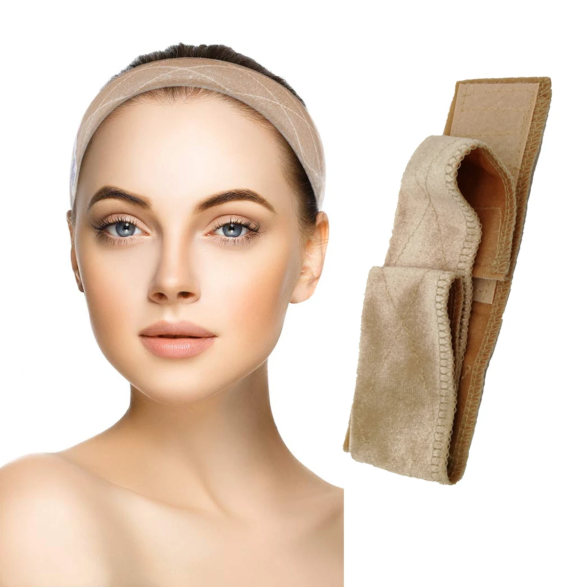 hot sale Adjustable Grip Headbands For Lace Frontal Wigs Double Sided Velvet Non-Slip Elastic Hair Band