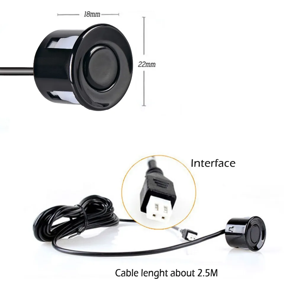 22mm Sensor Black Red White Silver Champagne Gold Color for Car Parking Sensor Kit Monitor Reverse System