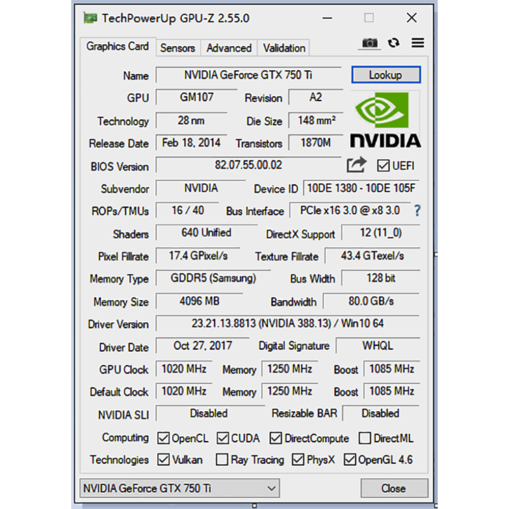 GTX 750Ti 4GB Graphics Card GDDR5 128bit Direct X12 640SP Gaming Video Card, PCI Express 2.0x16 Interface, HDMI, DVI-D, VGA, Low Power GPU for Working