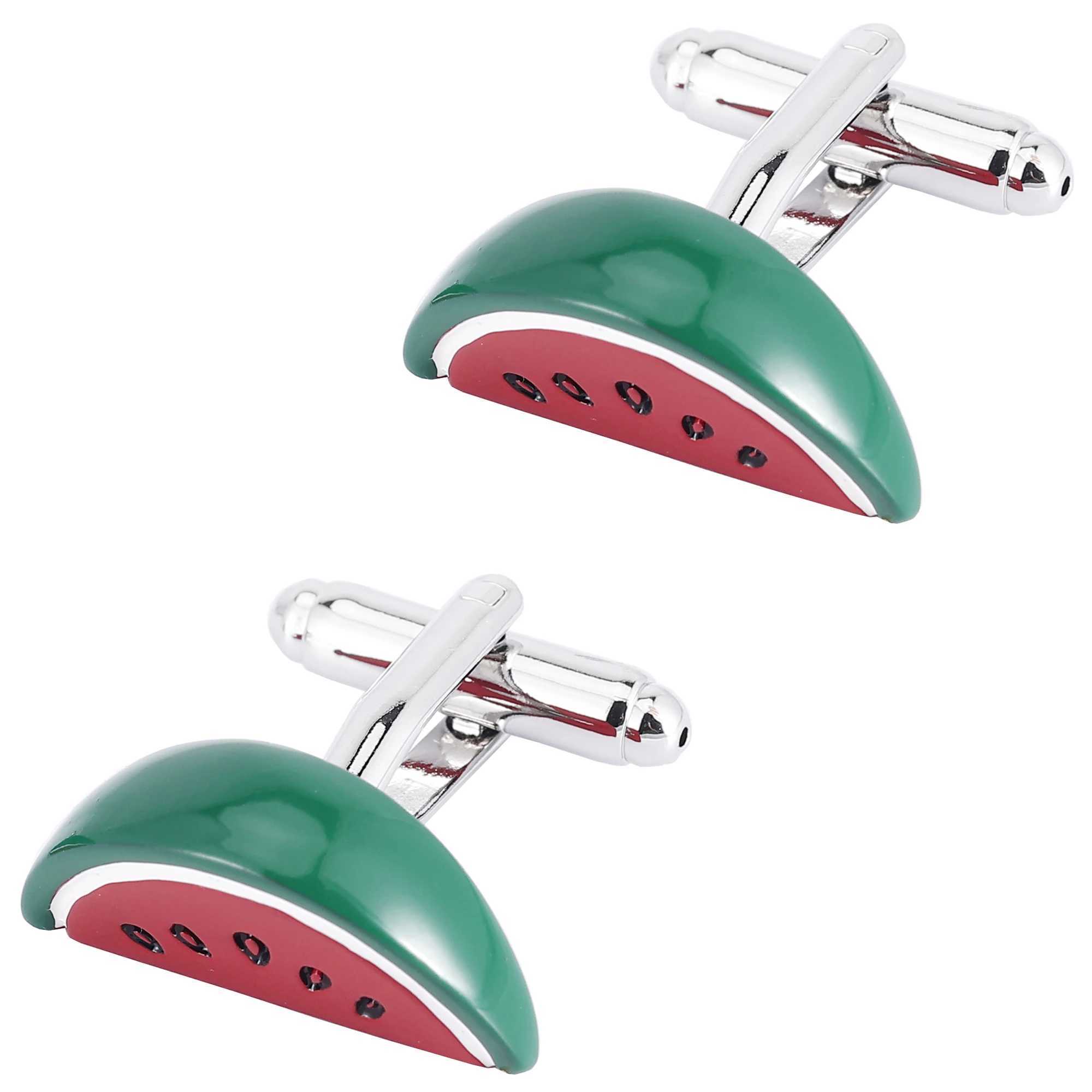 28 Design Clover Cufflinks for Mens Food Cufflinks Free Delivery Banana Leaf Cake Pepper Strawberry Ice Cream Pineapple Watermelon W241109