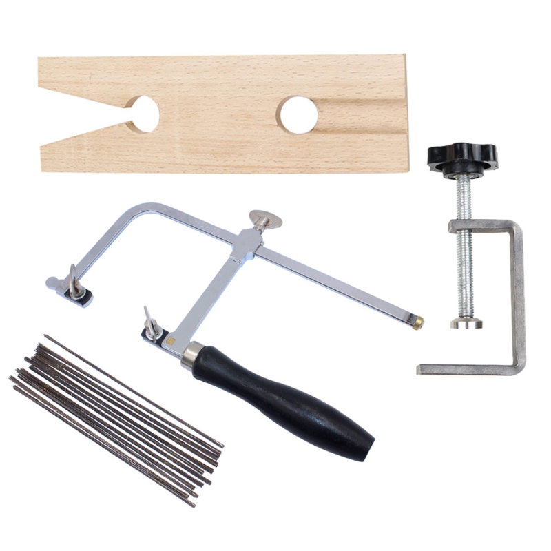 1 Set 3-in-1 Professional Jeweler's Saw Set Jewelry Tools Saw Frame 144 Blades Wooden Pin Clamp Wood Metal Jewelry Toos