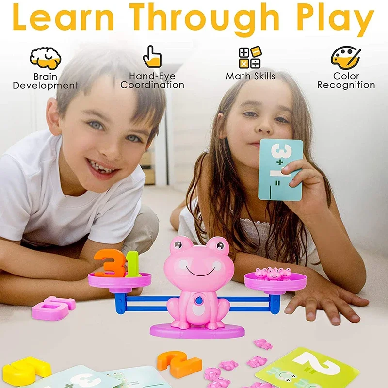 Counting Frog Balance Math Game Toy Educational Set STEM Toys Gifts for Preschool Toddlers Kids smile