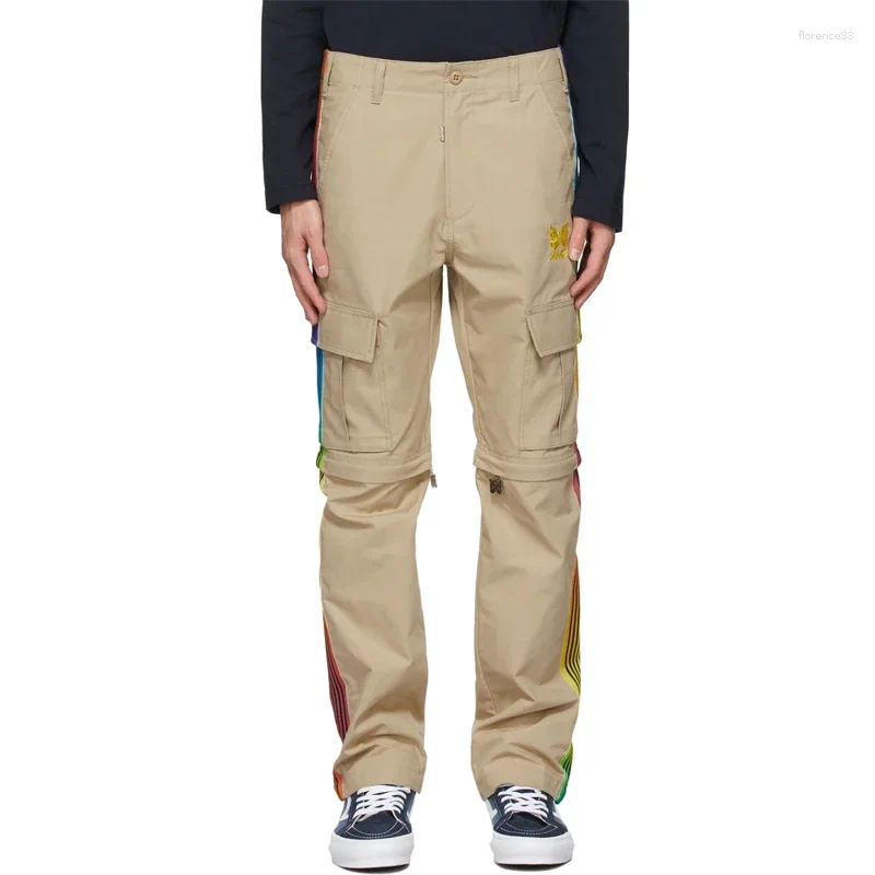 Men's Pants Pants NEEDLES Arrival Butterfly Embroidery Cotton Track Stripe Sweatpants Oversize Trousers z250226