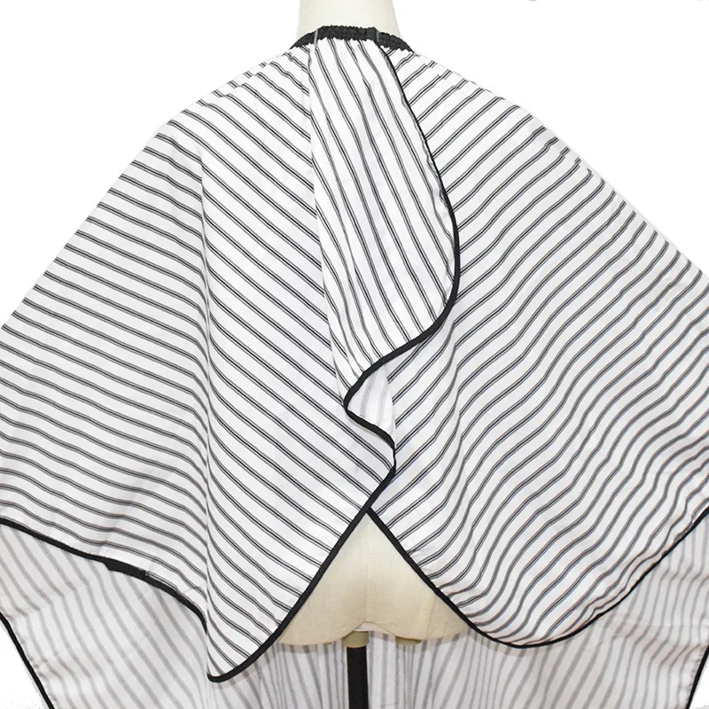 Adjustable Black and White Stripe High Quality Haircut Hairdressing Barber Cloth Waterproof Gown Hair Cutting/Barbers Cape