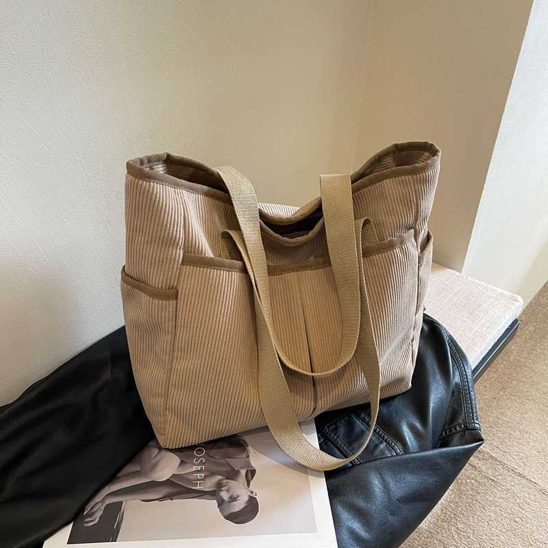 Large capacity high-quality fabric bag for women, new model for students, versatile commuting bag for class, casual shoulder tote bag