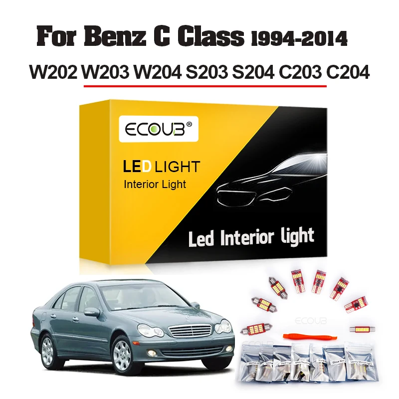 Canbus LED Interior Light Kit for Mercedes Benz C Class W202 W203 W204 S203 S204 C203 C204 1994-2000 01 02 03 04 05 06 2007 2014