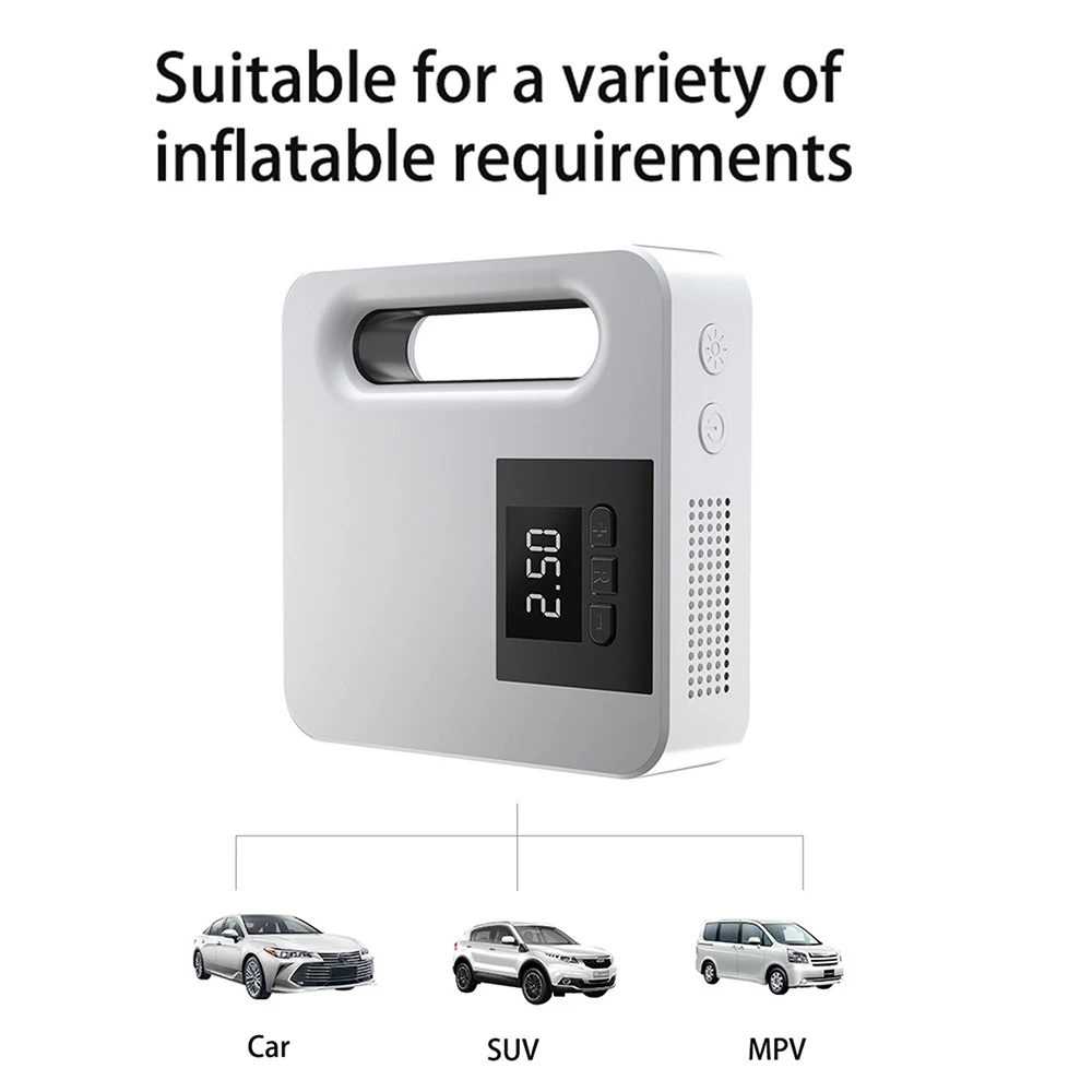 Universal Portable 120W 12V Auto Digital Display Car Air Pump Electric Tire Iator Tyre Pump with LED light Air Compressor smile