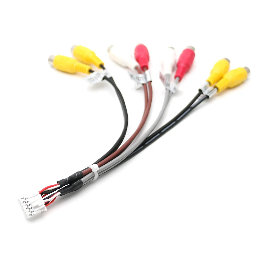 12 Pin Universal RCA Output Wire Harness CCD AUX AV IN Out Cable Adapter Wiring Connector Android Radio Car Accessories DIY