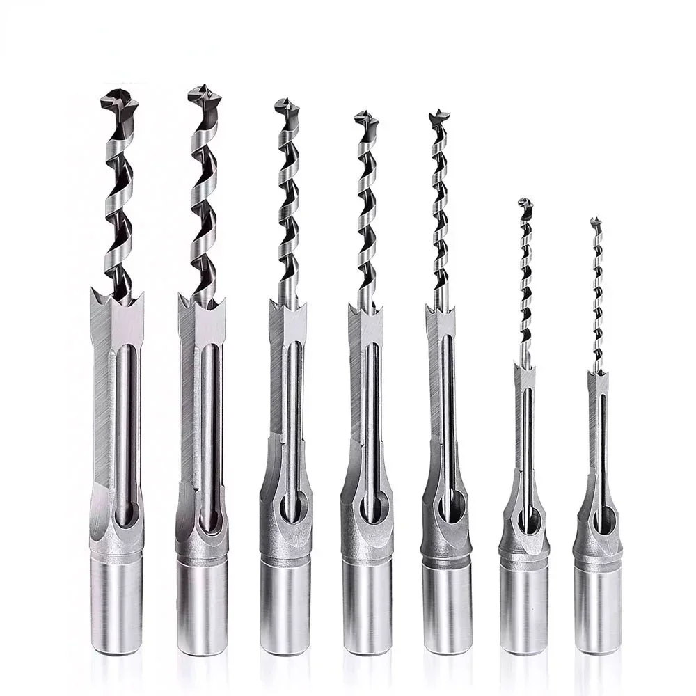 Square Krachtige 6/7 Pcs Hole Saw Drill Bits Woodworking Wood Mortising Chisel Set High-speed Steel Square Hole Saw Drill Bits smile
