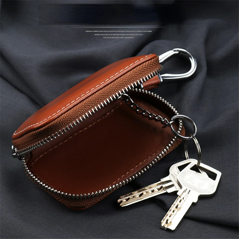 Light Men's Leather Multi-Functional Key Bag Waist Hanging Key Bag Large Capacity Car Key Bag Type ddmysmile General Purse Wholesale Smile