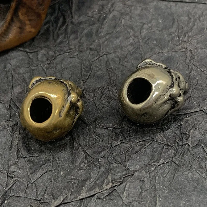 Ears Ancient Big Eyes Mask Knife Beads Metal Brass Woven Paracord Lanyard Pendants EDC Outdoor Tool Charms DIY Accessory smile