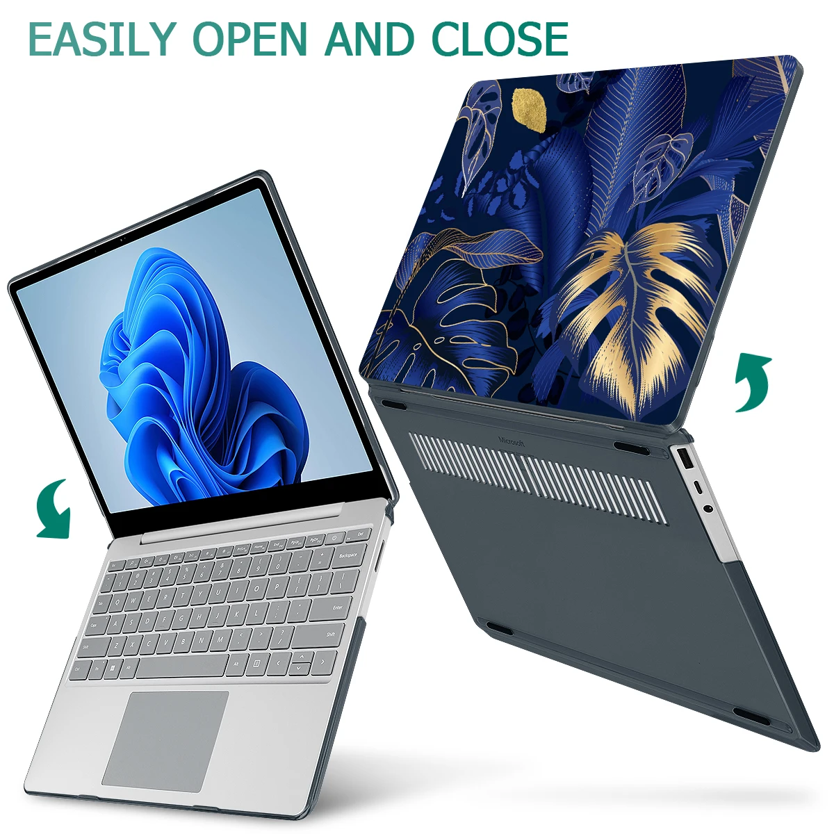 Flora Case Compatible ddmysmile Dark For 13.5" Microsoft Surface Laptop 5/4/3 With Metal Palm Rest Model 1951/1868 Plastic Hard Shell Case Smile 
