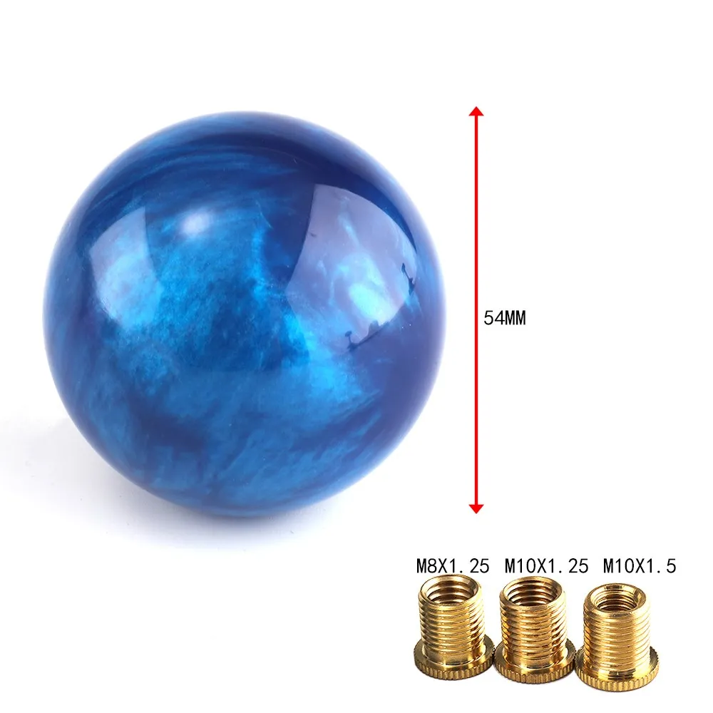 Marble Round Cloud Universal Ball Gear Shift Knob Manual Gear Stick Shift Shifter Lever Knob With Adapters Car Accessories smile