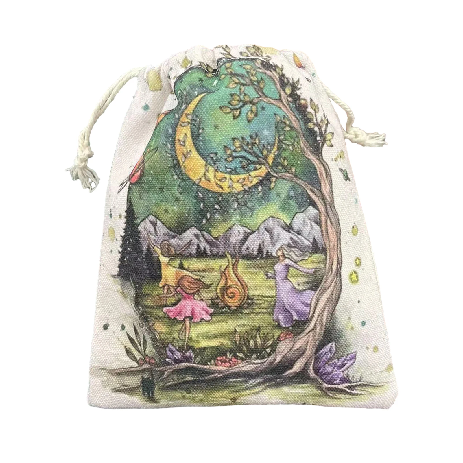 Card Storage Tarot Veet Bag Double Printed Mini Drawstring Crystal Package Board Games smile