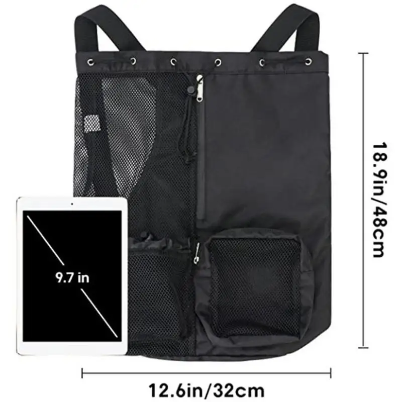 Mesh Waterproof Drawstring Backpack Sports Gym Bag Training Gymsack With Zipper Pocket And Water Bottle Mesh ddmysmile Pockets Sports Gym Smile
